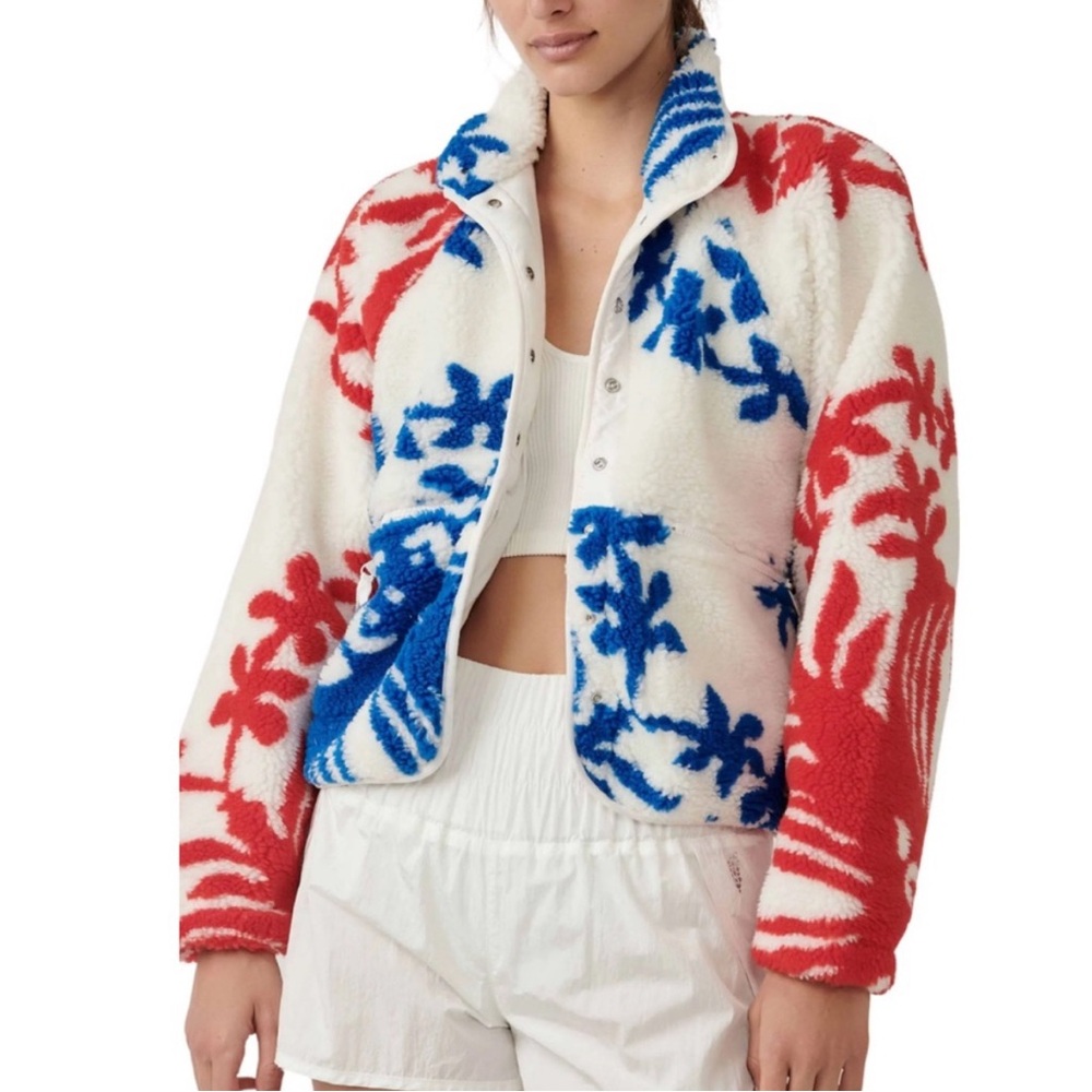 Free People Movement Red, White , & Blue Rocky Ridge Fleece- Sz. Small- NWOT!